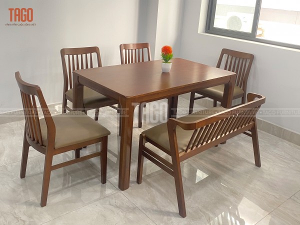 Bộ bàn ăn Mùa Thu - 1M35 Walnut