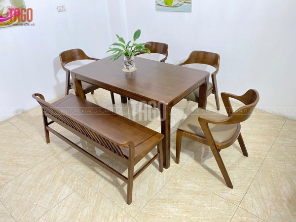 Bộ bàn ăn Saint - S4G1B16 walnut