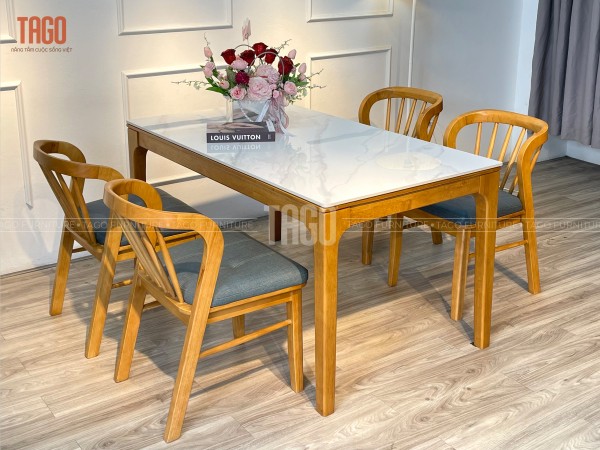 Bộ Bàn Ăn 6 Ghế Gỗ Sồi VIP2