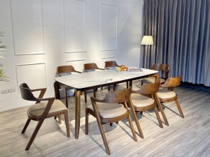 Bộ bàn ăn Saint mặt đá 2M - 8G